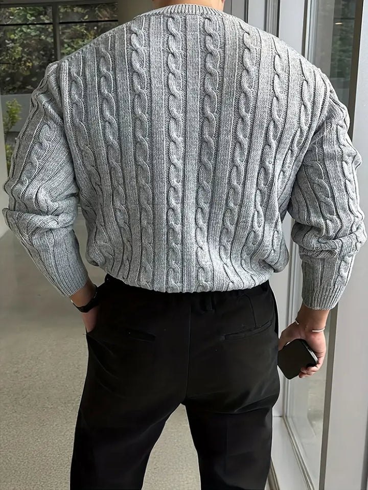Mergim – Lässiger Strickpullover Mit Langen Ärmeln