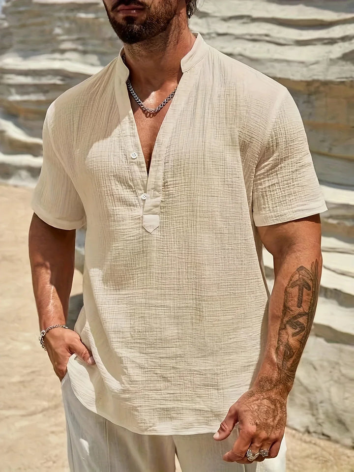 Sancho – Elegantes Sommer Hemd Mit Stehkragen