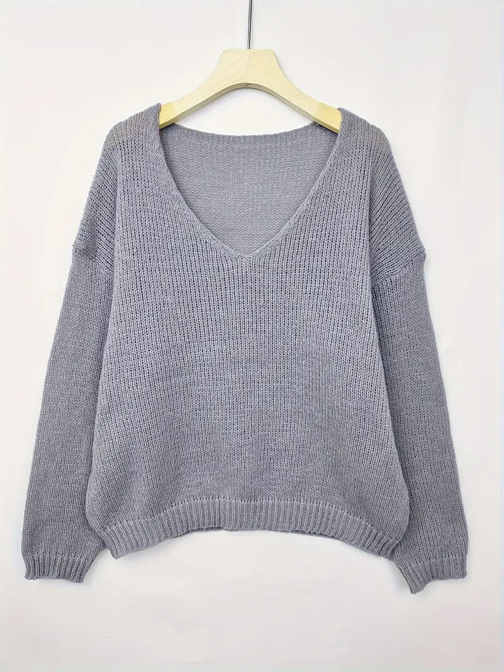 Schmidt – Lässiger Langarm Pullover Mit V-Ausschnitt
