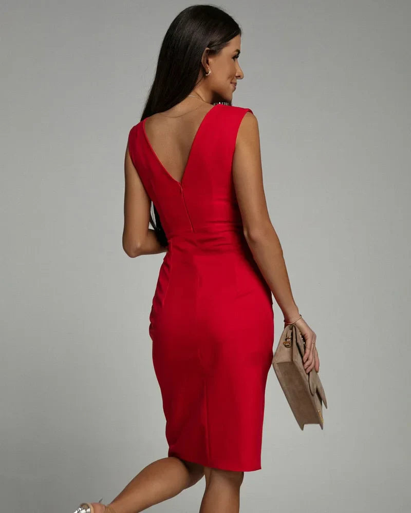 Sumitra – Elegantes Mini Kleid Mit V Ausschnitt