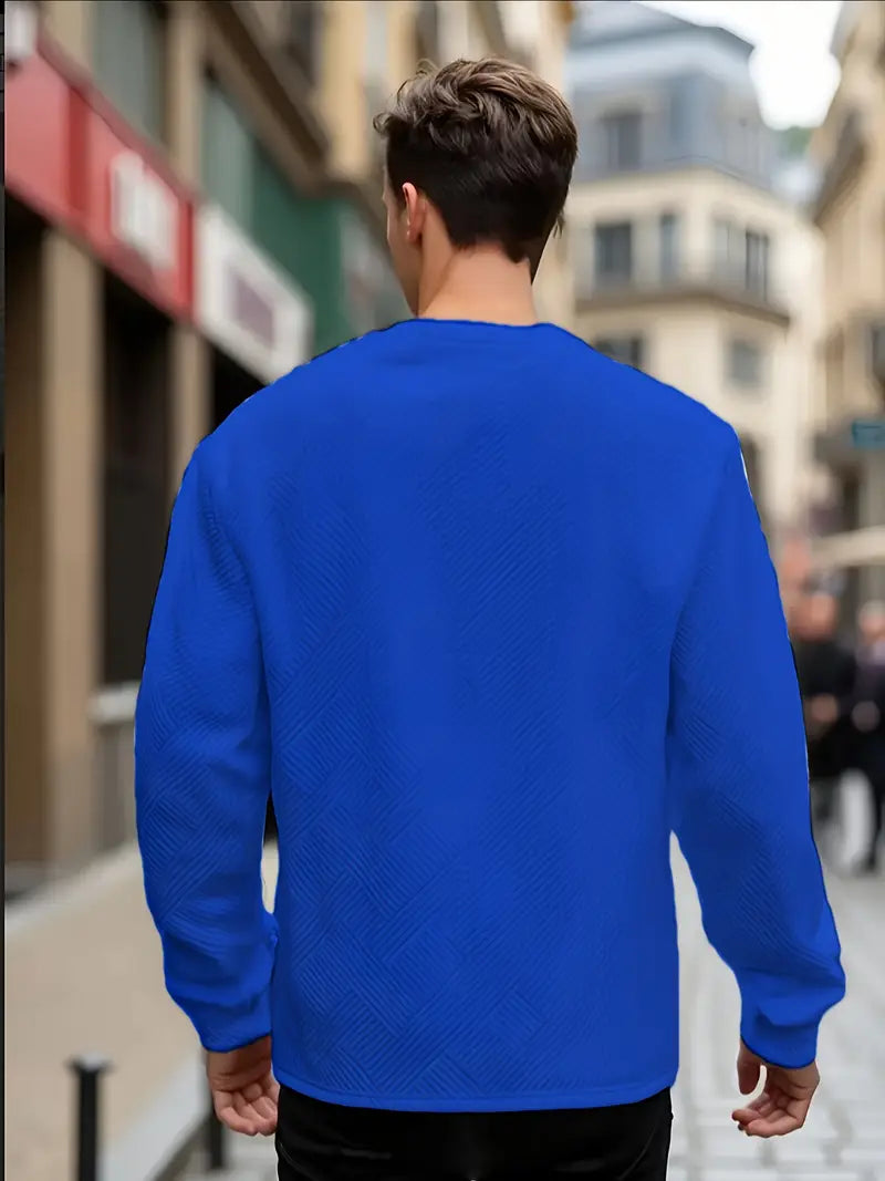 Malinga – Lässiges Sweatshirt Mit Geometrischem Muster Und Langen Ärmeln