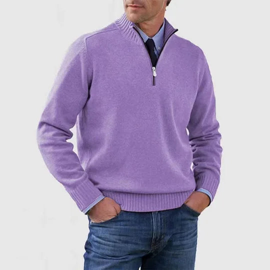 Ben – Modischer Warmer Pullover Mit Halbem Reißverschluss