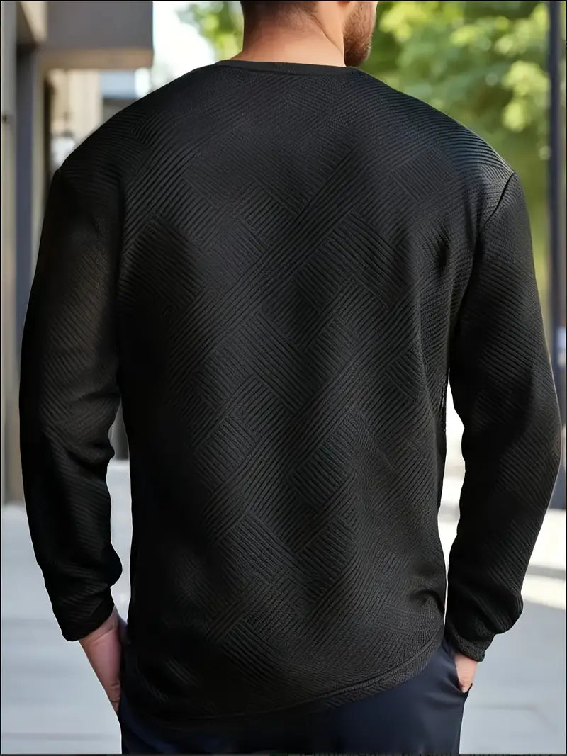 Malinga – Lässiges Sweatshirt Mit Geometrischem Muster Und Langen Ärmeln