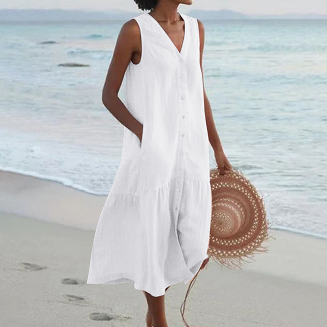 Maira - Sommer V Ausschnitt Kleid