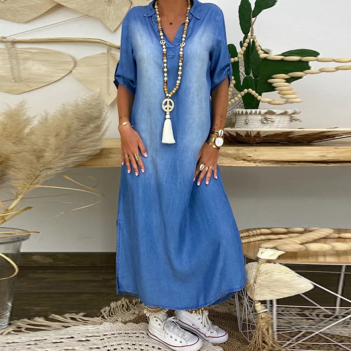 Korinna - Maxikleid Mit V-Ausschnitt