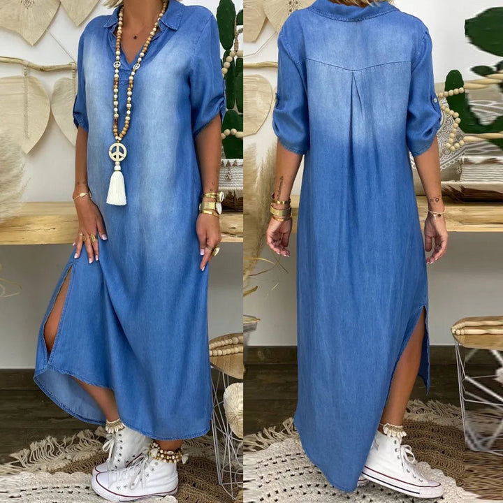 Korinna - Maxikleid Mit V-Ausschnitt