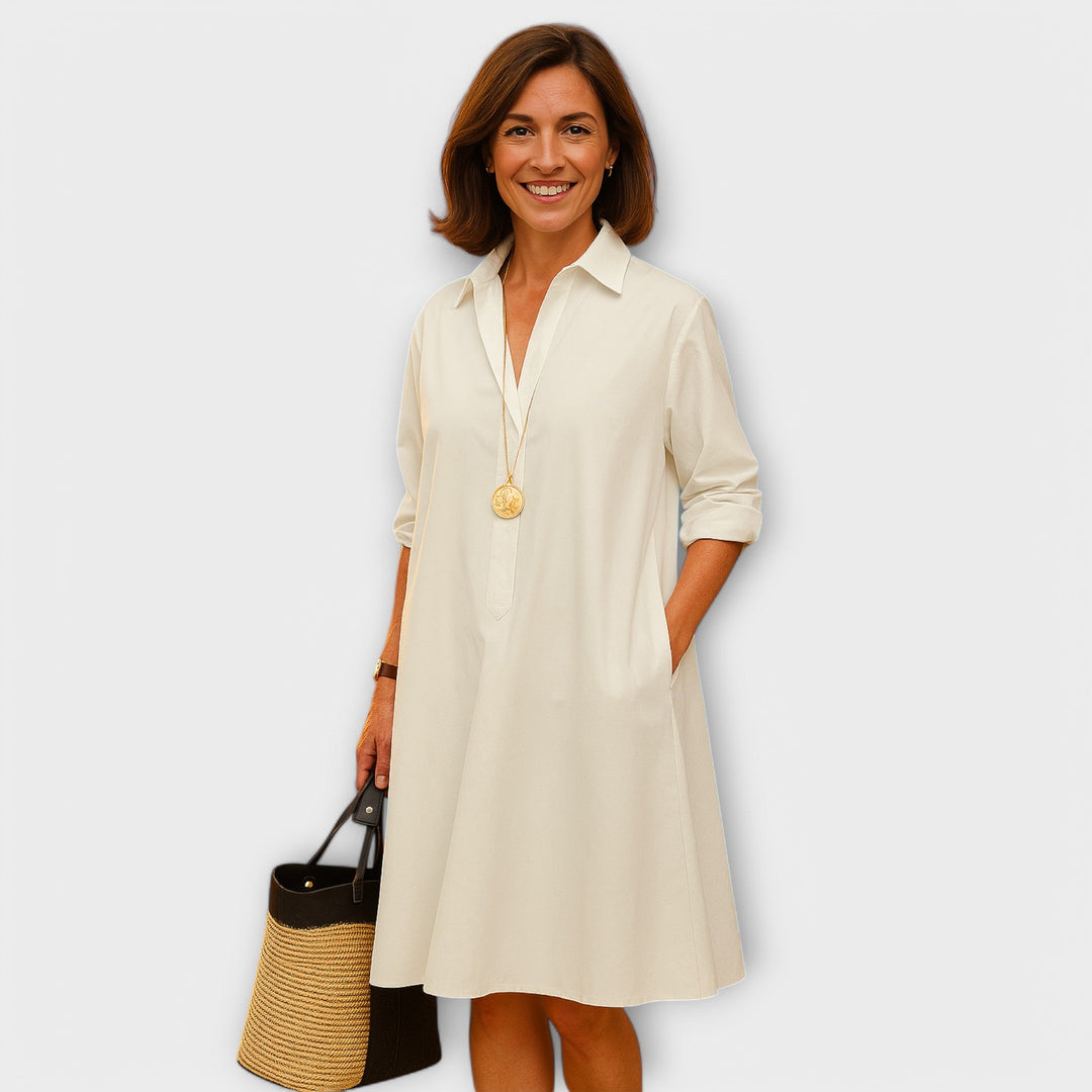 Giolanta - Modernes Hemdkleid Mit V-Ausschnitt