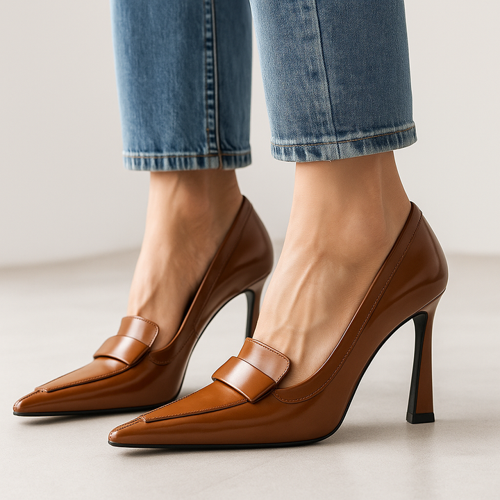 Nishadi – Bequeme Leder Pumps Mit Hohem Absatz