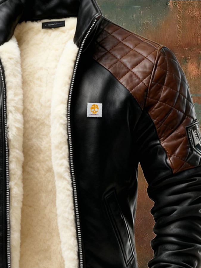 Enzo – Gesteppte Leder Jacke Mit Plüschfutter