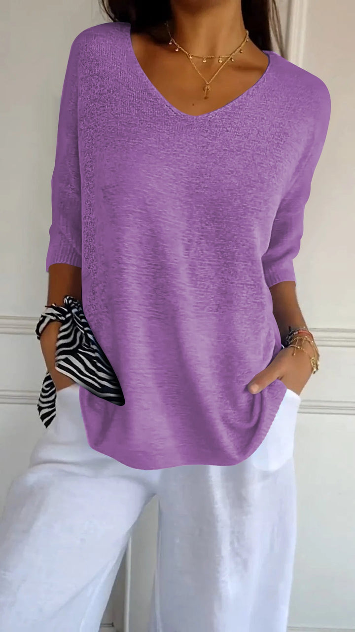 Mitzi - Gestricktes V-Ausschnitt Top