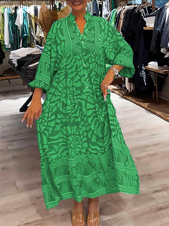 Elyanna - Bedrucktes Kleid Mit V-Ausschnitt