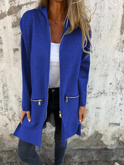 Sampani – Lang Armelige Strickjacke Mit Reißverschluss