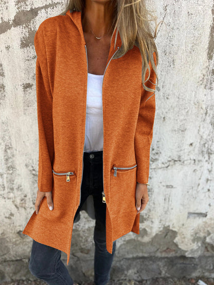 Sampani – Lang Armelige Strickjacke Mit Reißverschluss