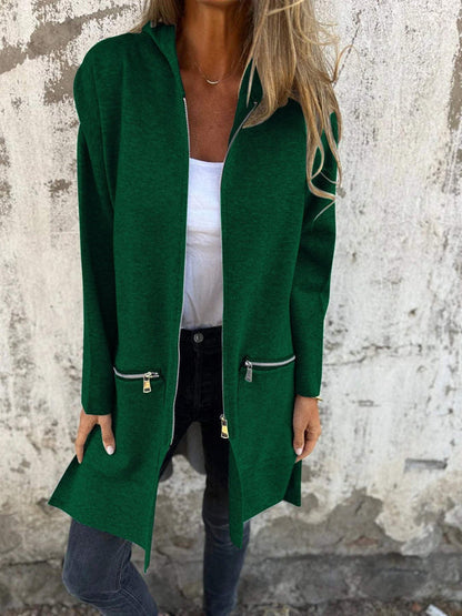 Sampani – Lang Armelige Strickjacke Mit Reißverschluss