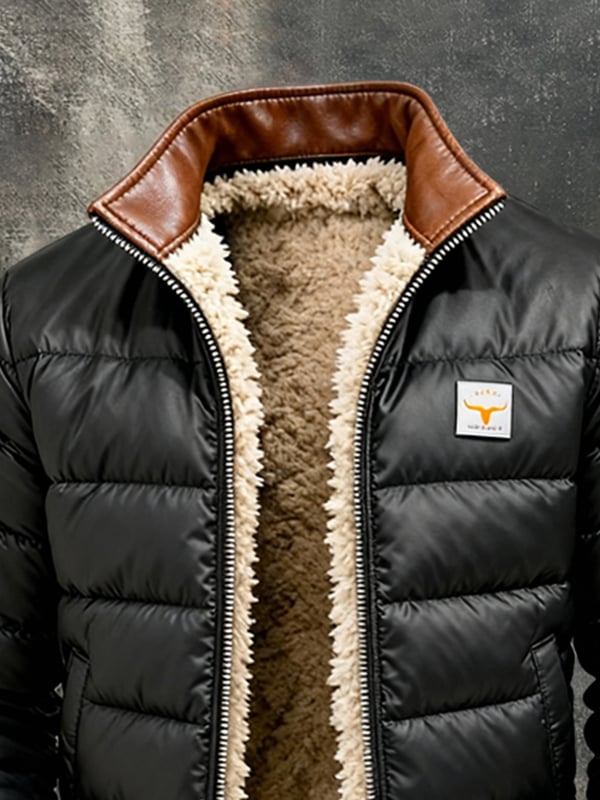 Youssouf – Vintage Leder Jacke Mit Ziernähten Für Den Außenbereich