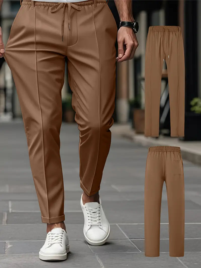 Crawford – Lässige Schlanke Passform Hose Mit Elastischem Bund