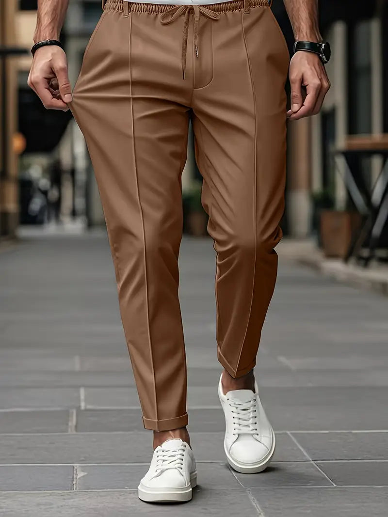 Crawford – Lässige Schlanke Passform Hose Mit Elastischem Bund