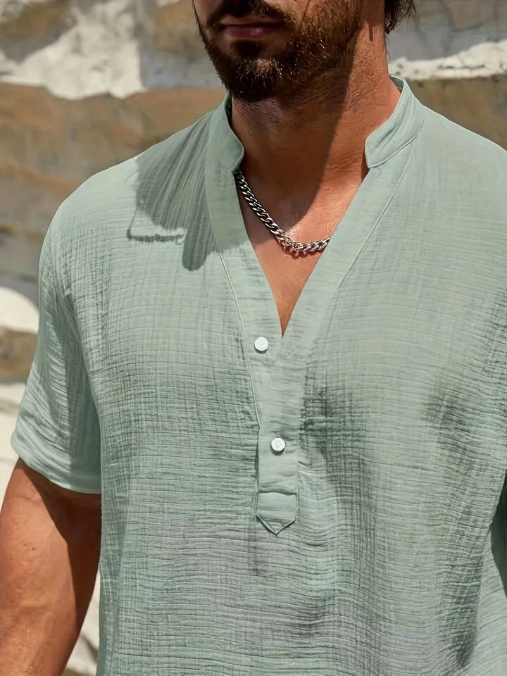Sancho – Elegantes Sommer Hemd Mit Stehkragen