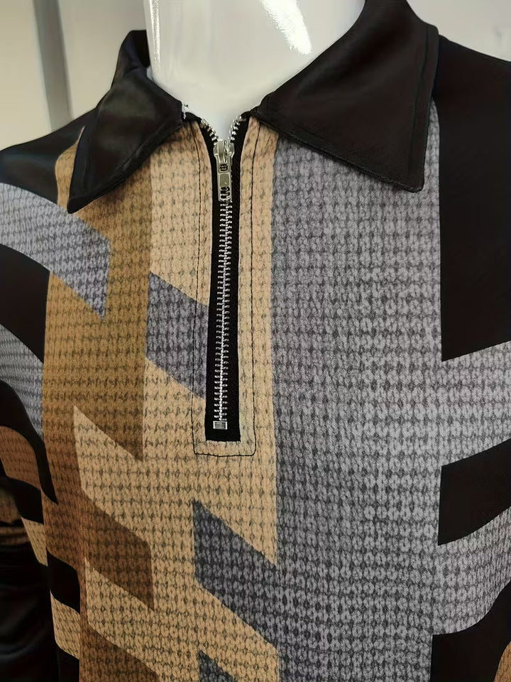 Thomson – Langarm Hemd Mit Halbem Reißverschluss