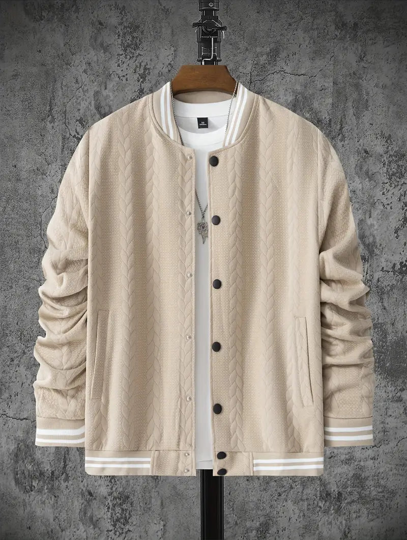 Felips – Jacquard Baseball Jacke Mit Streifenmuster
