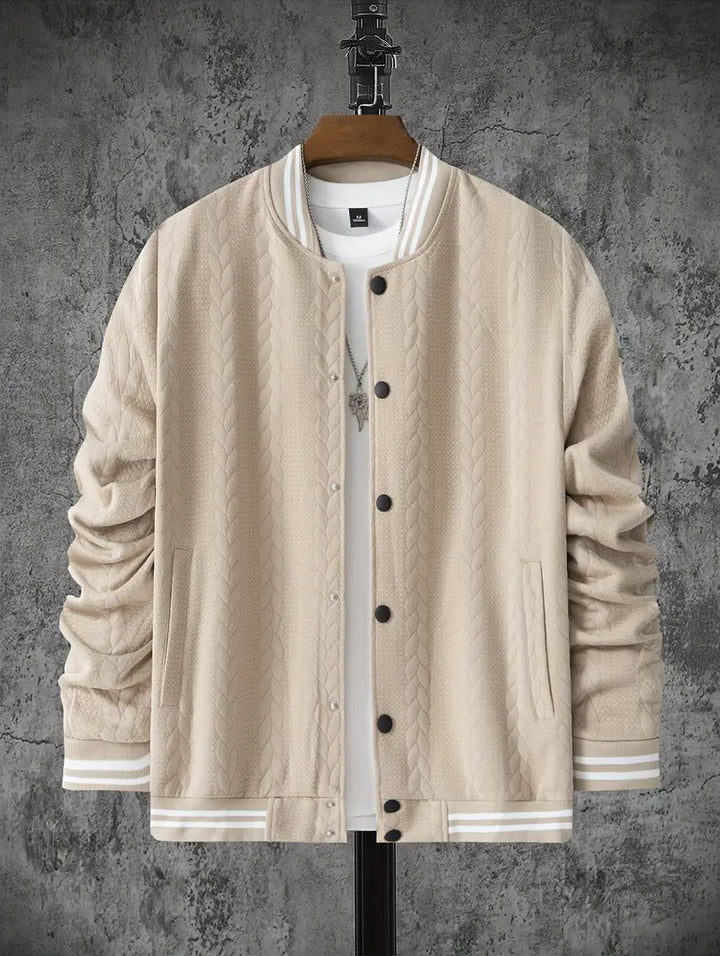 Felips – Jacquard Baseball Jacke Mit Streifenmuster