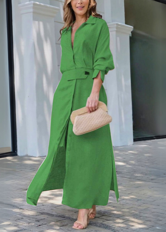 Simona - Baumwolle und Leinen Maxikleid