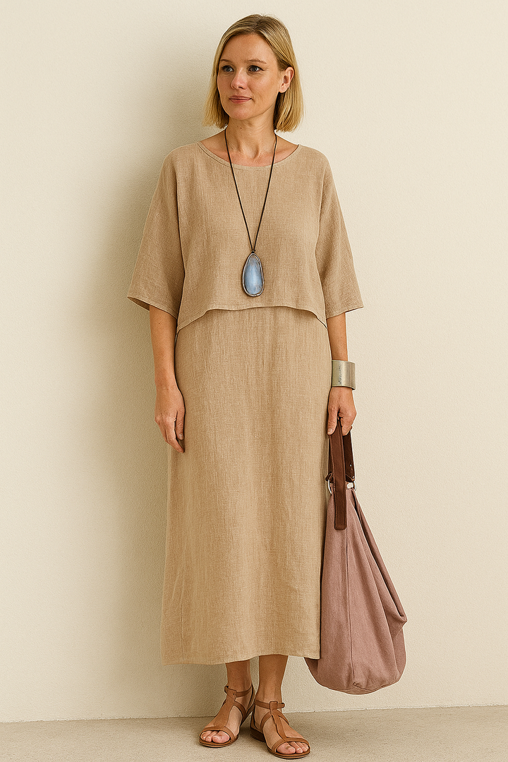 Arline - Zweiteiliges Kleid Aus Leinen