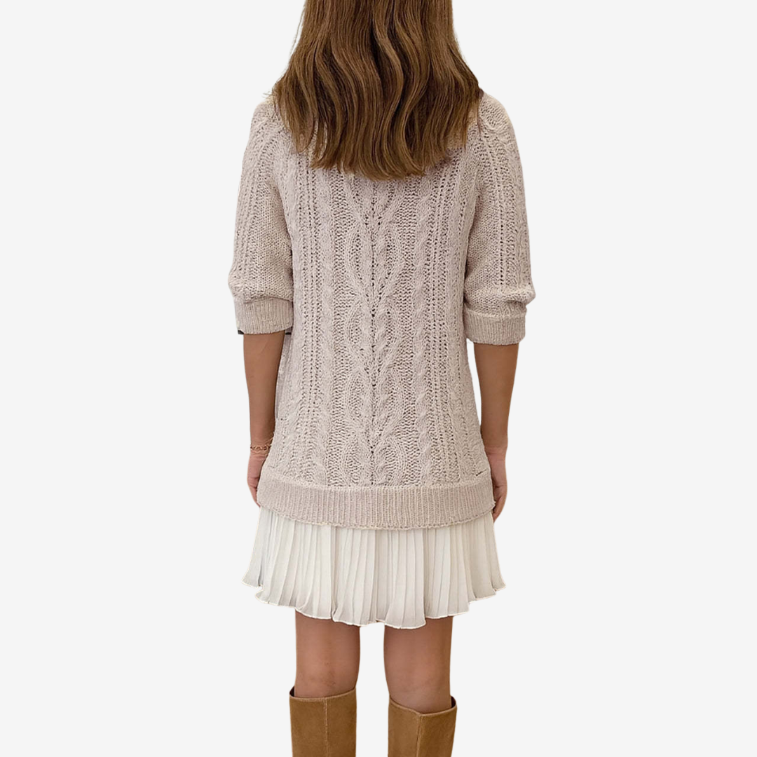 Zorina – Strickkleid Mit Plisseerock