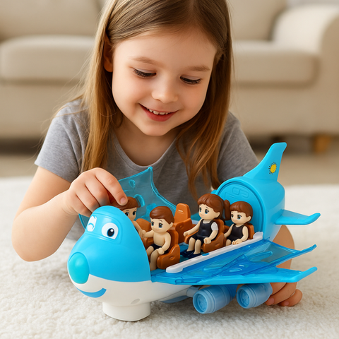 MusicJet – Elektrisches Flugzeug mit Beleuchtung, Musik und Hindernisvermeidung