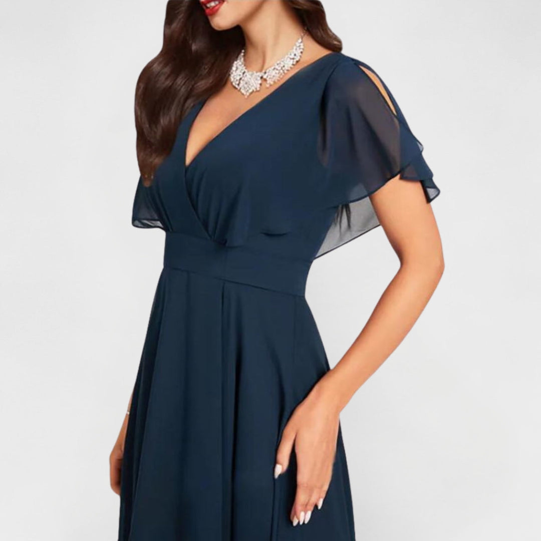 Catalina – Fließendes Maxikleid Mit V-Ausschnitt