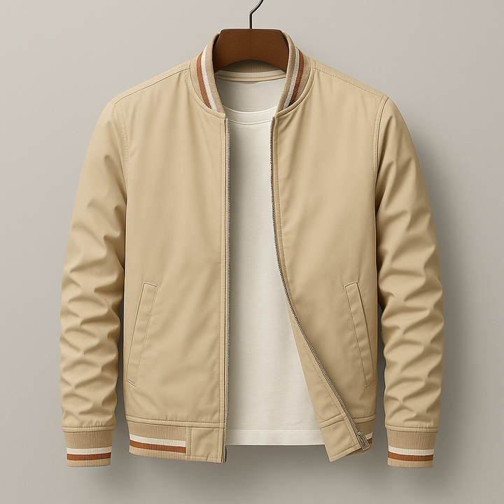 Gleb – Stilvolle Bomber Jacke Mit Streifen Angaben