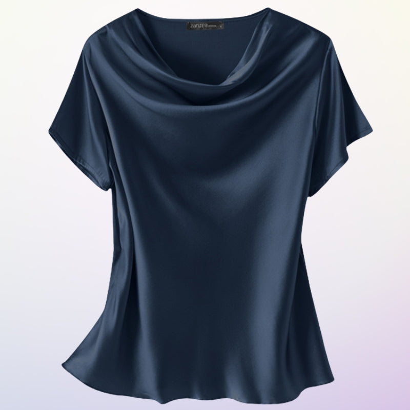 Smaro – Lässige Kurzarm Bluse Mit Rundhalsausschnitt