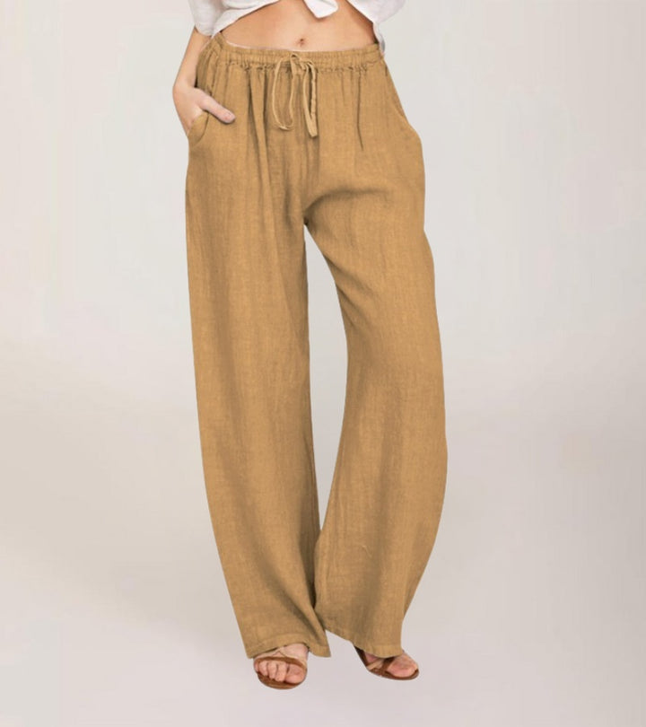 Maialen – Leinenhose Mit Weitem Bein Für Den Sommer