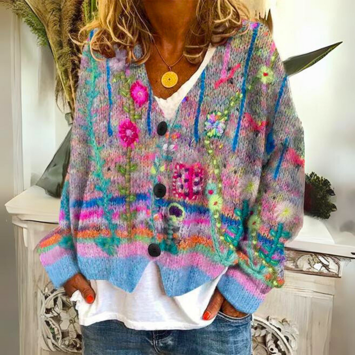Evonna – Gemütlicher Und Farbenfroher Strickpullover