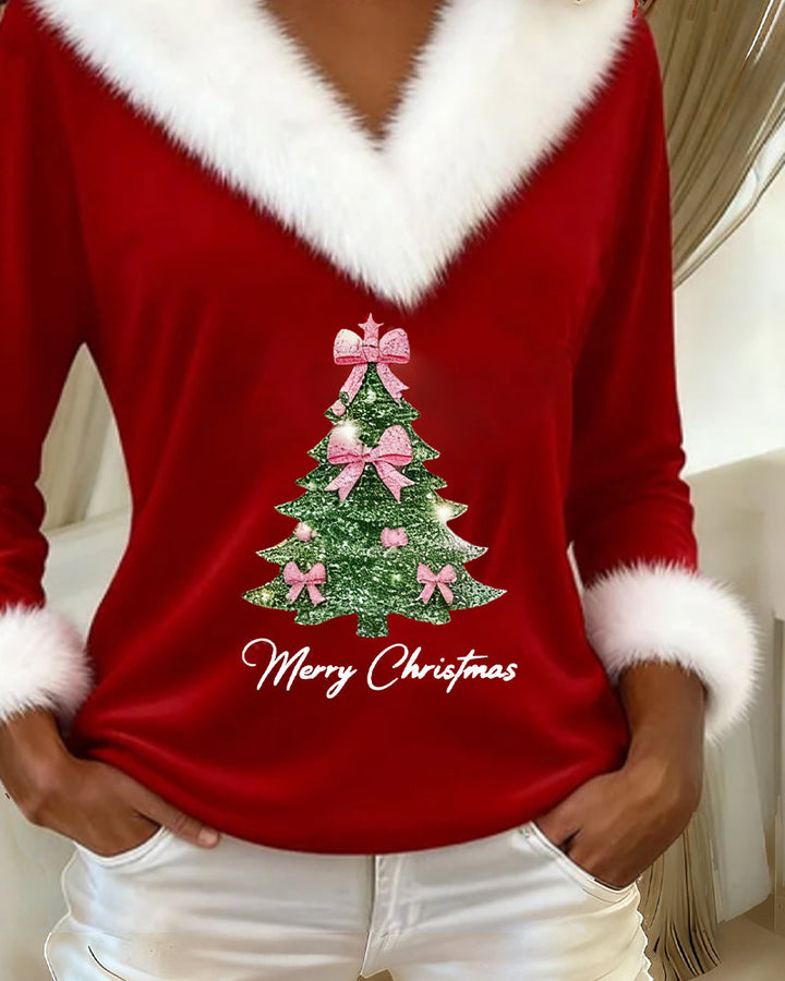 Janika – Warmer Weihnachtspullover mit V-Ausschnitt