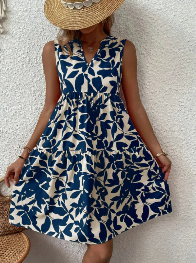 Greysen – Modisches Armelloses Blumen Kleid