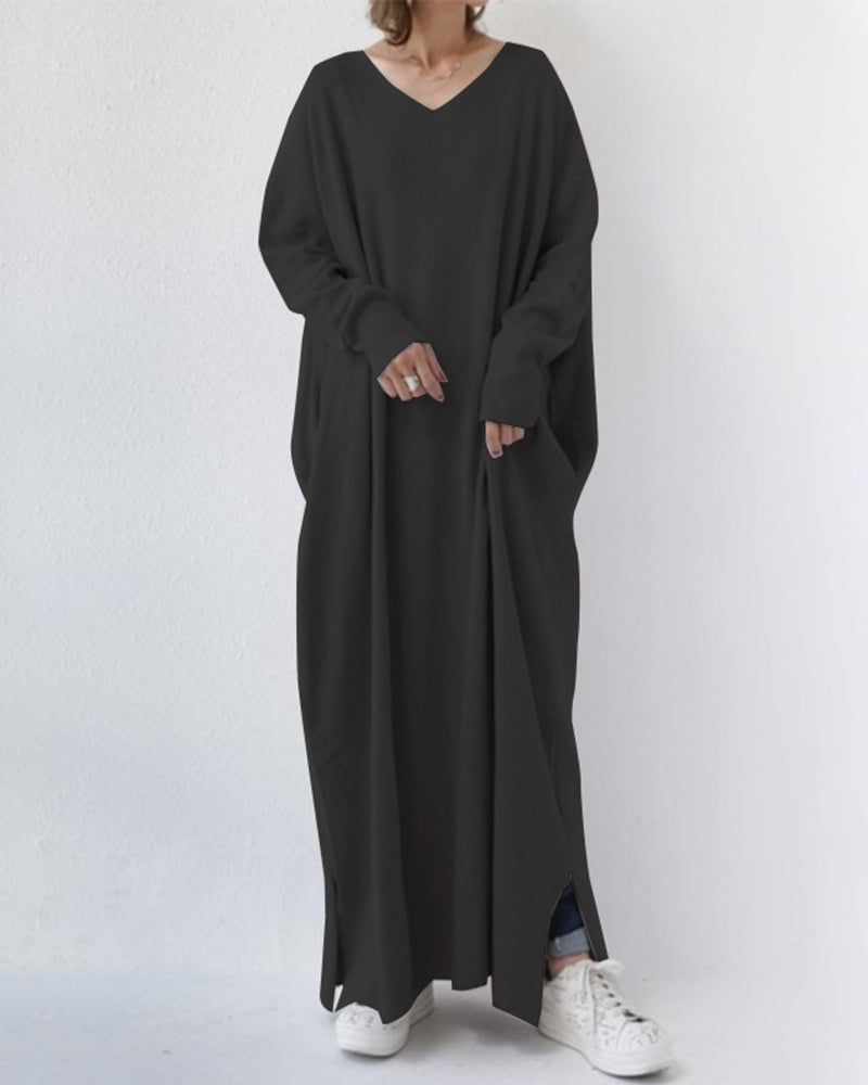 Bonita – Modisches Langarm Kleid Mit V-Ausschnitt