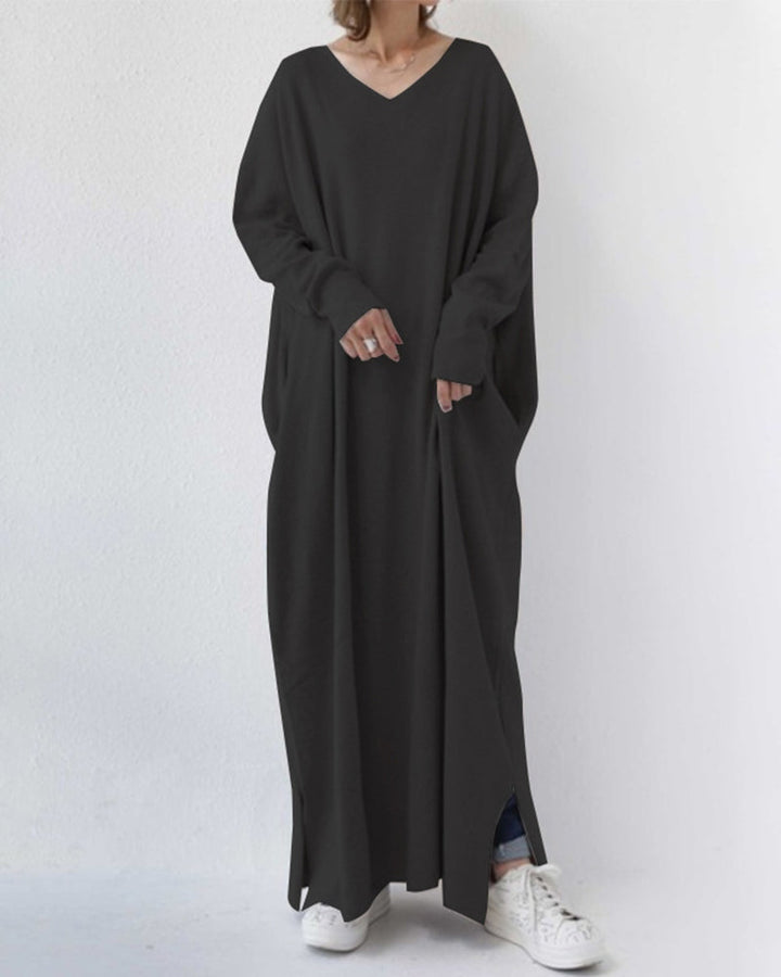 Bonita – Modisches Langarm Kleid Mit V-Ausschnitt