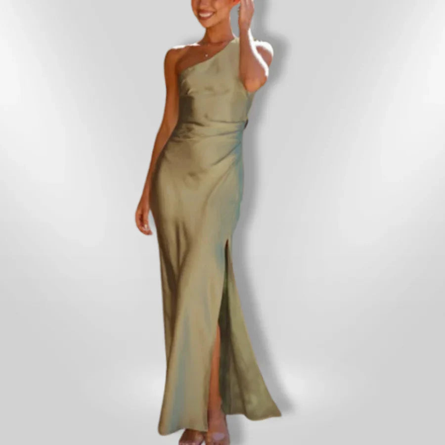Erminia – Asymmetrisches Kleid mit Schlitz