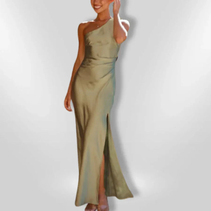 Erminia – Asymmetrisches Kleid mit Schlitz
