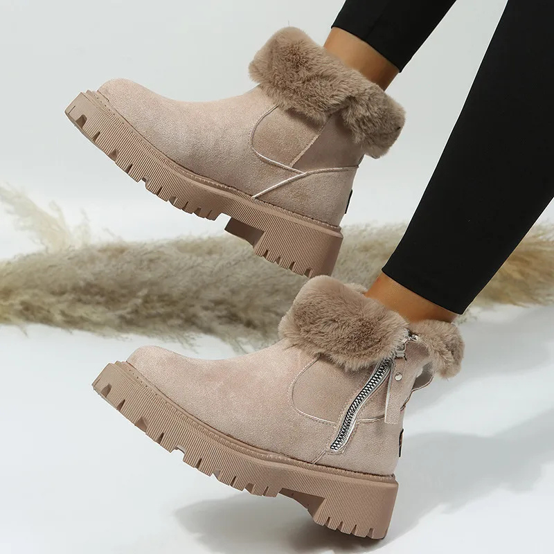 Luisaa – Bequeme Winterstiefel Mit Seitlichem Reißverschluss