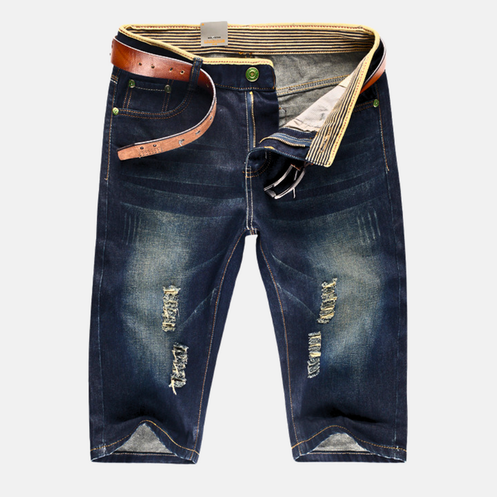 Eleena - Grat Notleidend Jeansstoff Shorts