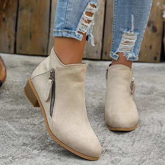Farah - Orthopädische Lederstiefeletten Mit Reißverschluss