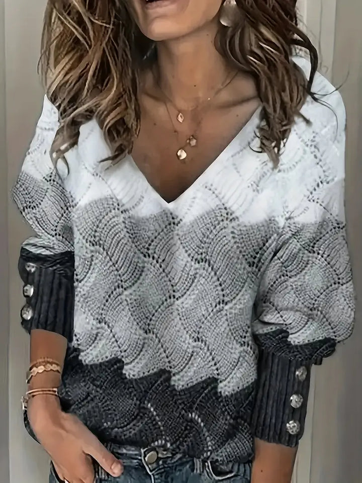 Renilda - Eleganter Strickpullover Mit V-Ausschnitt