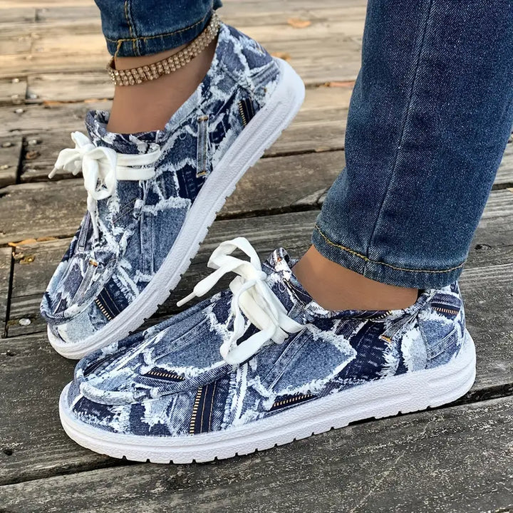 Ulanda - Rutschfeste Turnschuh Mit Denim Drucken