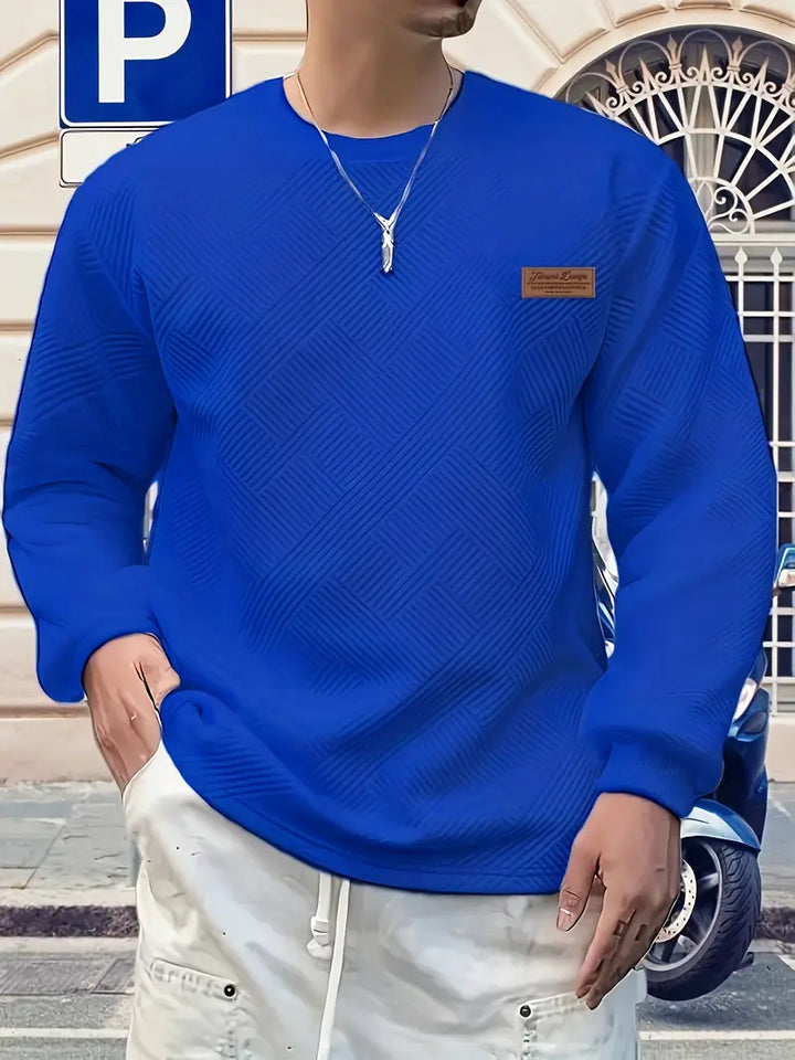 Malinga – Lässiges Sweatshirt Mit Geometrischem Muster Und Langen Ärmeln