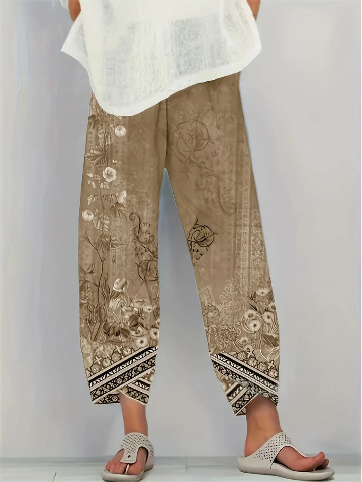 Kayden – Vintage Capri Hose Mit Blumenmuster