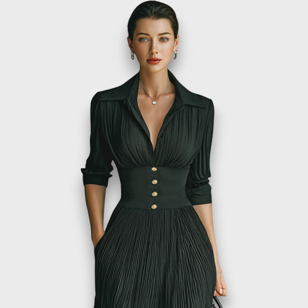 Adreena – Maxikleid Mit V-Ausschnitt Und Knöpfen