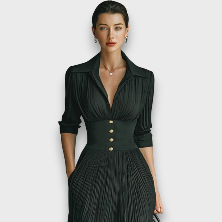 Adreena – Maxikleid Mit V-Ausschnitt Und Knöpfen