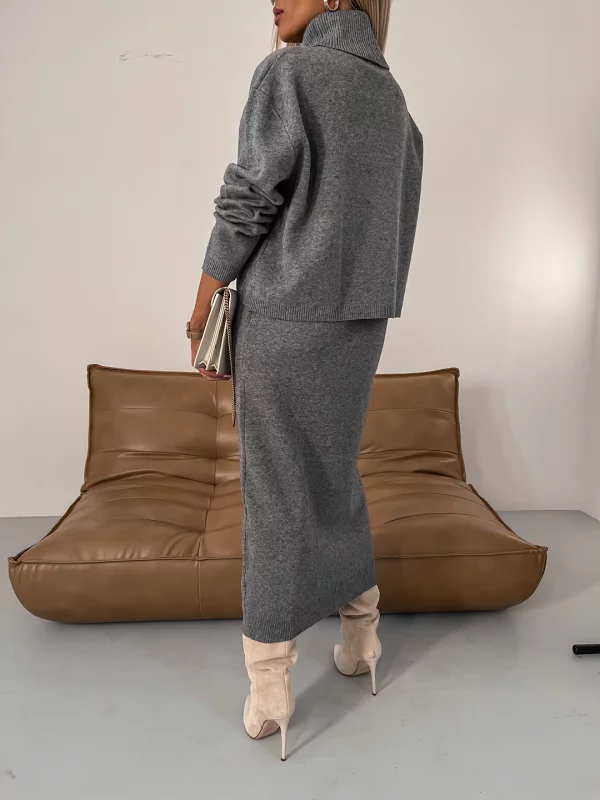 Kathleen – Zweiteiliges Winter Strick Satz Mit Rollkragen